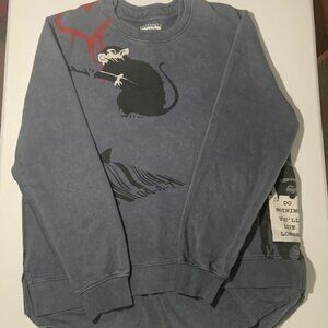 Elevenparis x Banksy Brandalised "Love Rat" Edgy Grunge Street Sweatshirt XXL